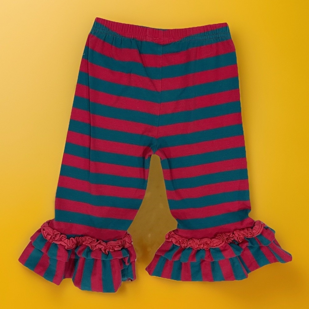 Boutique Ruffle Dress Pants Girls Hot Pink & Blue Size 18m 18 Months Leggings